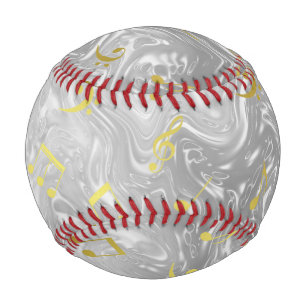 elegant music notes pattern baseball