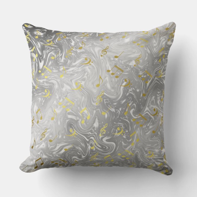 elegant music notes pattern cushion (Front)