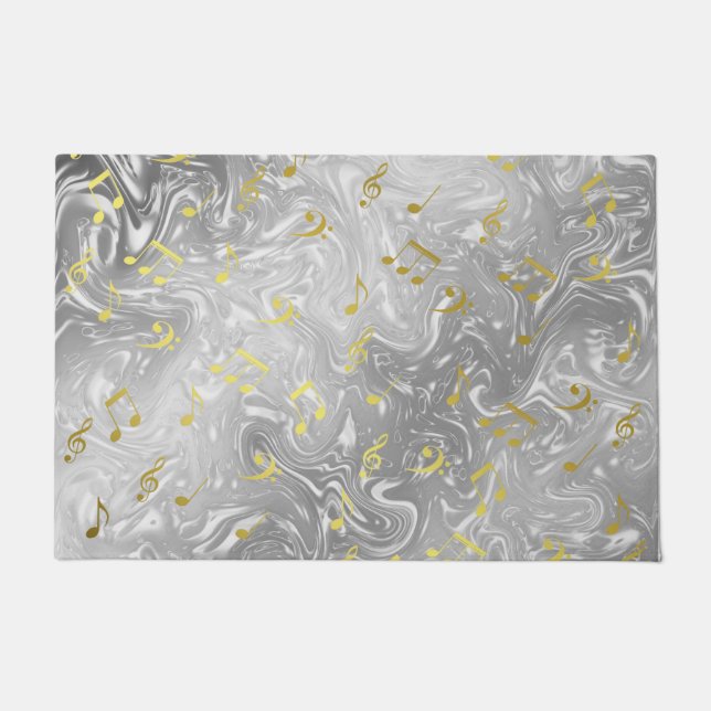 elegant music notes pattern doormat (Front)