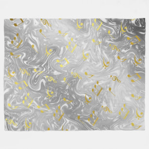 elegant music notes pattern fleece blanket