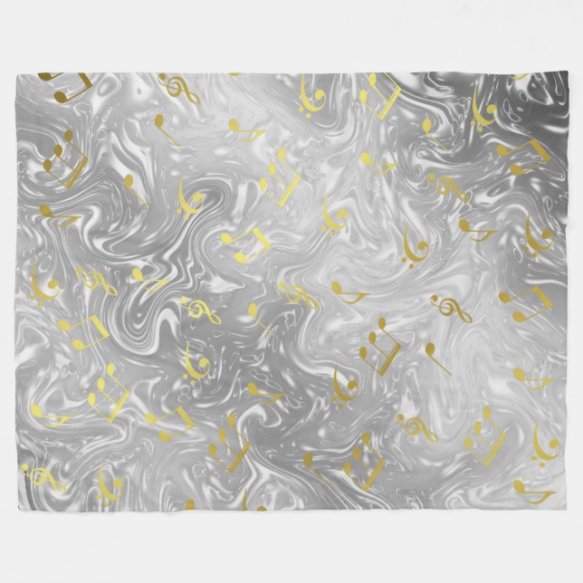 elegant music notes pattern fleece blanket (Front (Horizontal))