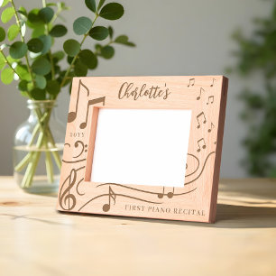 Elegant Music Notes Personalised Name Keepsake Etched Frames