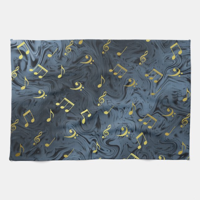 elegant music notes tea towel (Horizontal)
