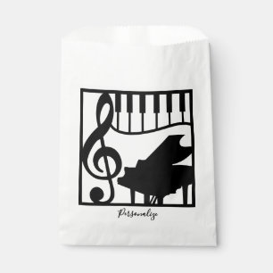 Elegant Music Piano Keyboard Clef Note Stylish Favour Bag