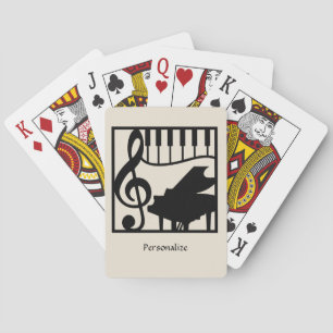 Elegant Music Piano Keyboard Clef Note Stylish Playing Cards