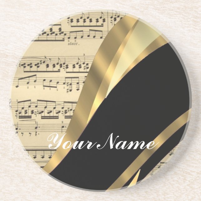 Elegant music sheet coaster (Front)