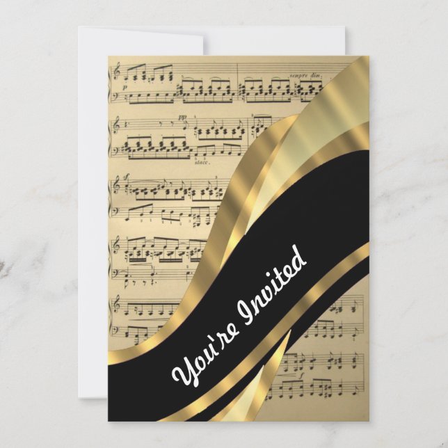 Elegant music sheet invitation (Front)