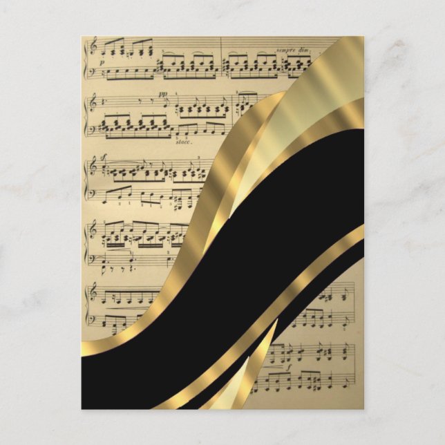 Elegant music sheet postcard (Front)