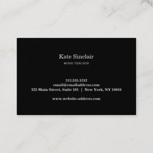 Elegant Music Teacher Keys Musical Business Card
