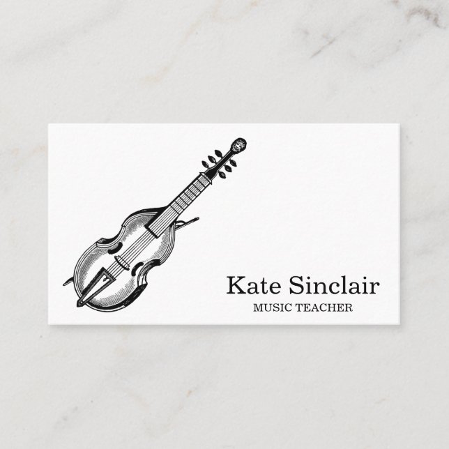 Elegant Music Teacher Keys Musical Business Card (Front)