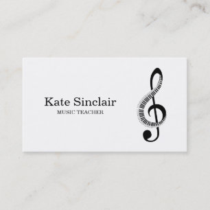 Elegant Music Teacher Piano Keys Musical Business  Card