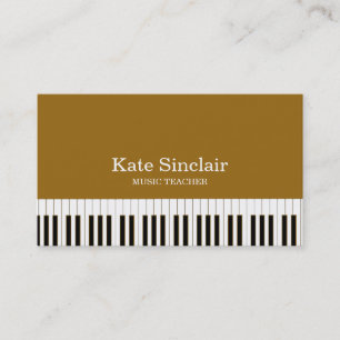 Elegant Music Teacher Piano Keys Musical Business Card