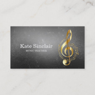 Elegant Music Teacher Piano Keys Musical Business Card