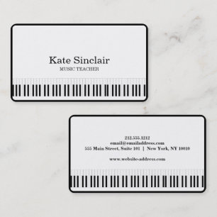 Elegant Music Teacher Piano Keys Musical Business Card