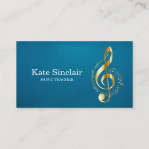 Elegant Music Teacher Piano Keys Musical Business Card