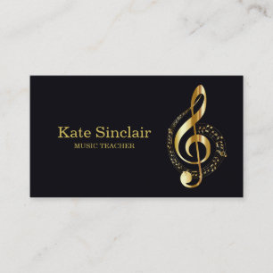 Elegant Music Teacher Piano Keys Musical Business Card