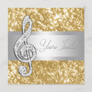 Elegant Music Treble Clef Invitation