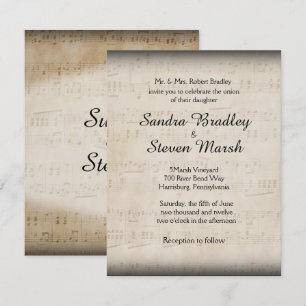 Elegant Music Wedding Invitation