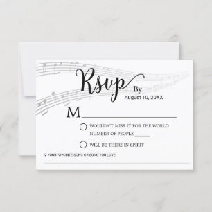 Elegant Music Wedding Song Request RSVP Card