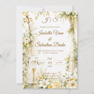 Elegant Musical Garden Wedding Invitation