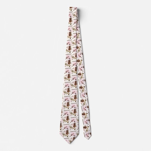 Elegant Musical Instruments Tie - Perfect (Front)