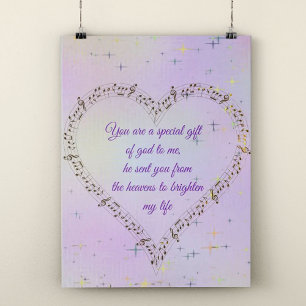 Elegant musical love heart Holiday Card