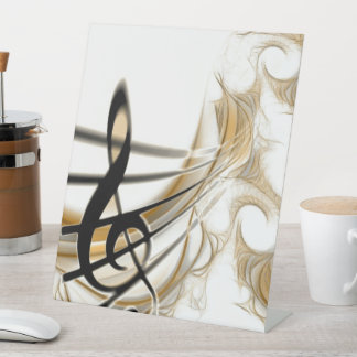 Elegant Musical Note Pedestal Sign