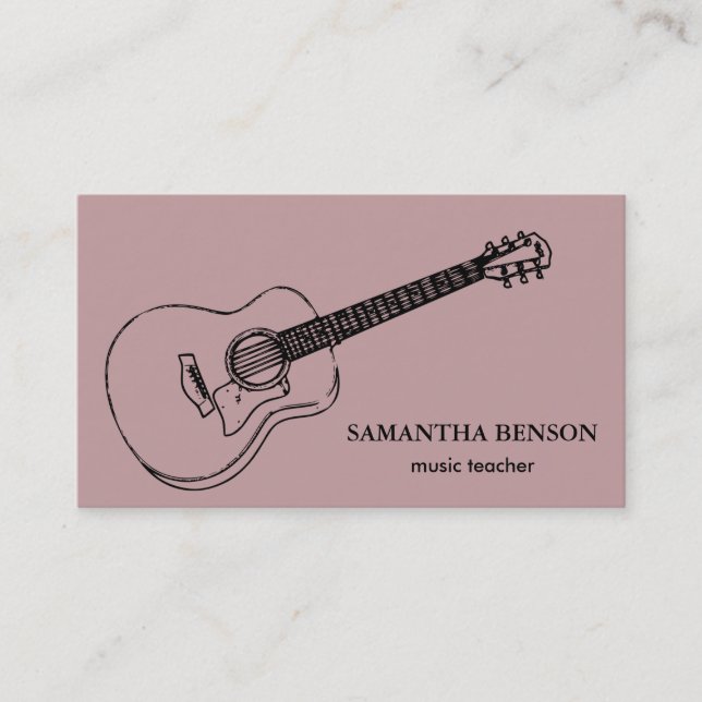 Elegant Musician Business card with Music Note (Front)