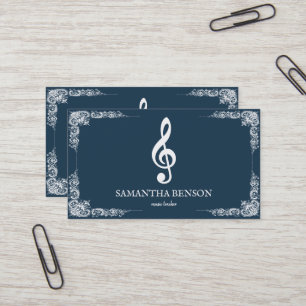 Elegant Musician Business card with Music Note