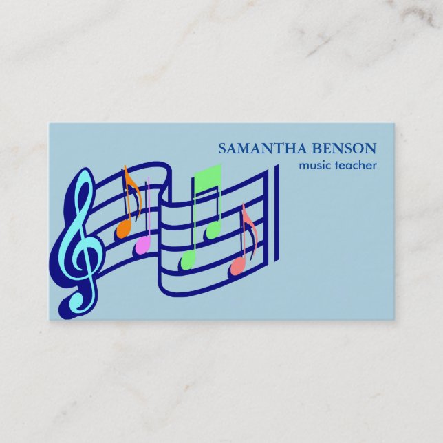 Elegant Musician Business card with Music Note (Front)