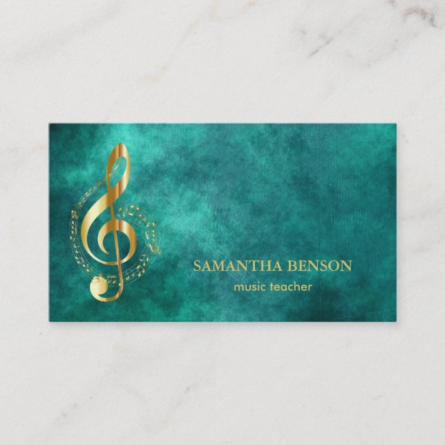 Elegant Musician Business card with Music Note (Front)