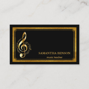 Elegant Musician Business card with Music Note