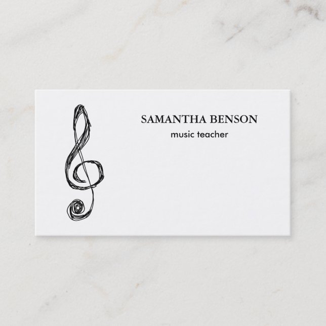 Elegant Musician Business card with Music Note (Front)