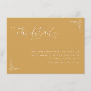 Elegant Mustard Geometric Calligraphy Enclosure Card