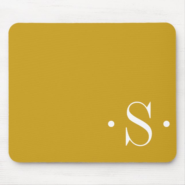 Elegant Mustard Monogram Mouse Pad (Front)