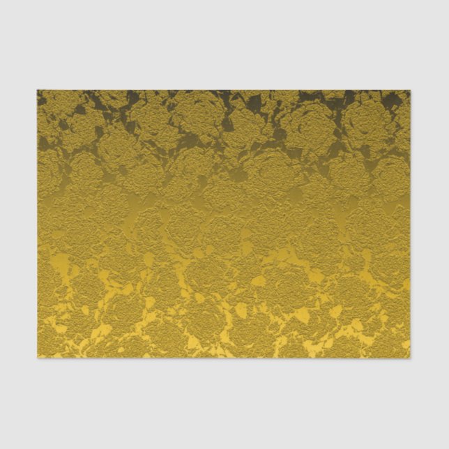 Elegant Mustard Yellow Black Modern Tissue Paper (Front)