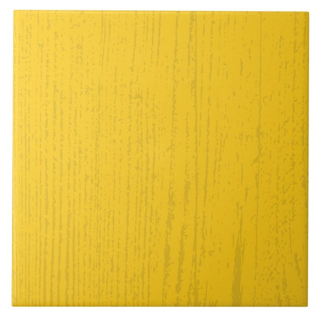 Elegant Mustard Yellow Wood Grain Ceramic Tile (Front)