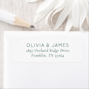 Elegant Muted Green Minimalist Return Address Label