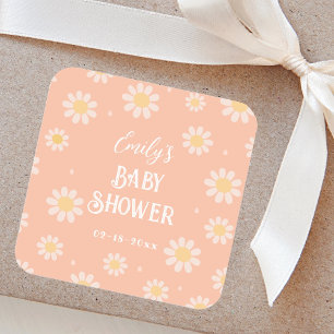 Elegant Muted Pastels Spring Floral Baby Shower Square Sticker