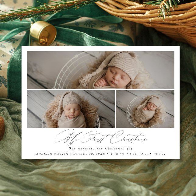 Elegant My First Christmas Baby Photo Announcement (Creator Uploaded)