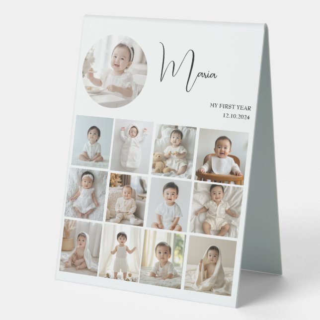 Elegant My First Year Collage Custom Photo (Front)