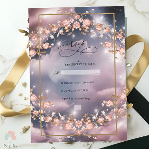 Elegant Mystic Floral Garden Wedding RSVP Card