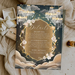 Elegant Mystic Opulent Crystals and Floral Wedding Enclosure Card