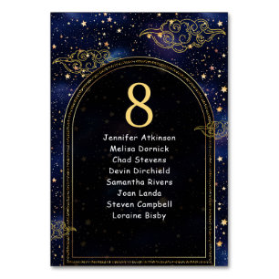 Elegant mystical celestial wedding seating  table number