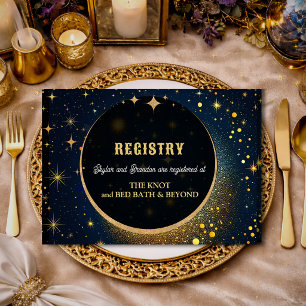 Elegant mystical moon celestial wedding registry enclosure card