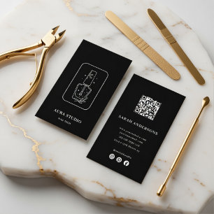Elegant Nail Artist Modern Manicurist Salon Business Card