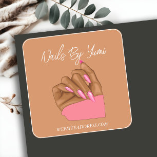 Elegant Nail Salon Artist Manicurist Branded  Square Sticker