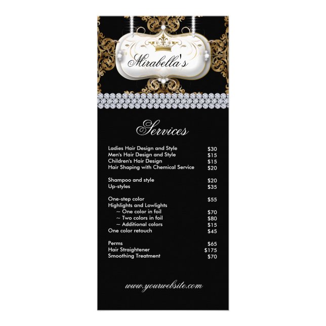 Elegant Nail Salon Makeup Artist Cosmetologist Rack Card (Front)