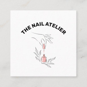 Elegant nail salon minimalist manicurist square business card