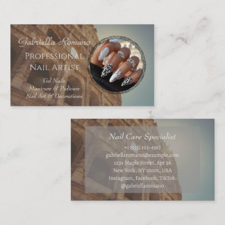 Elegant Nails Business Card – Editable & Professio